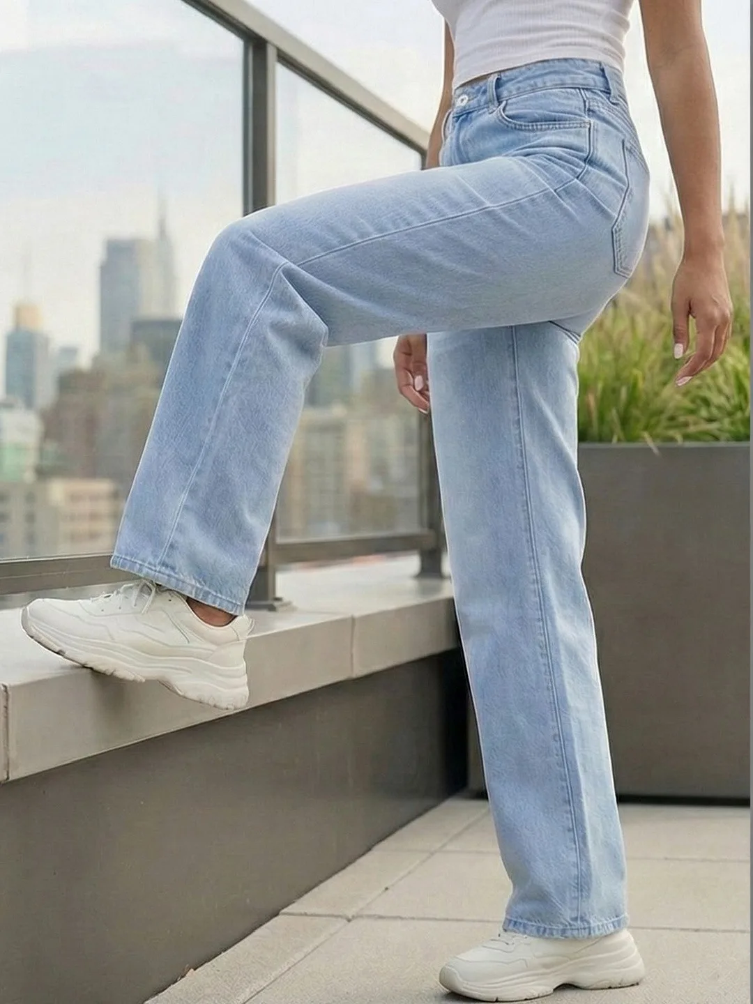 MERCEL Light-fade straight-fit jeans