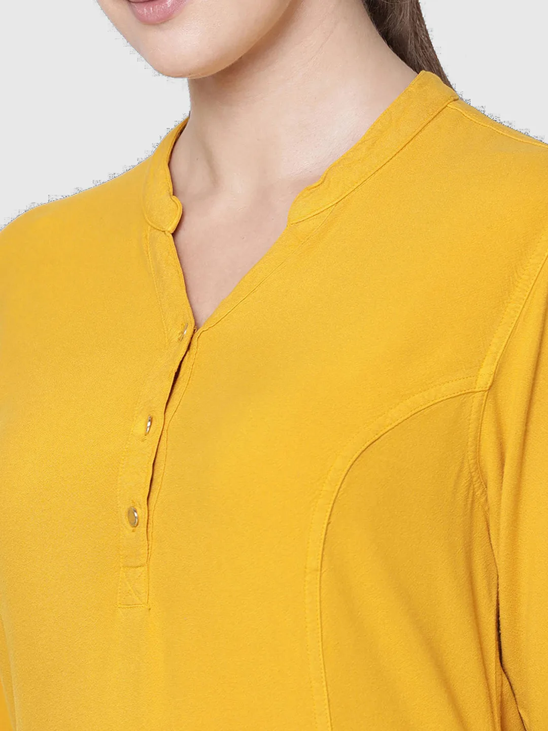 IDENTITI Yellow solid straight kurta