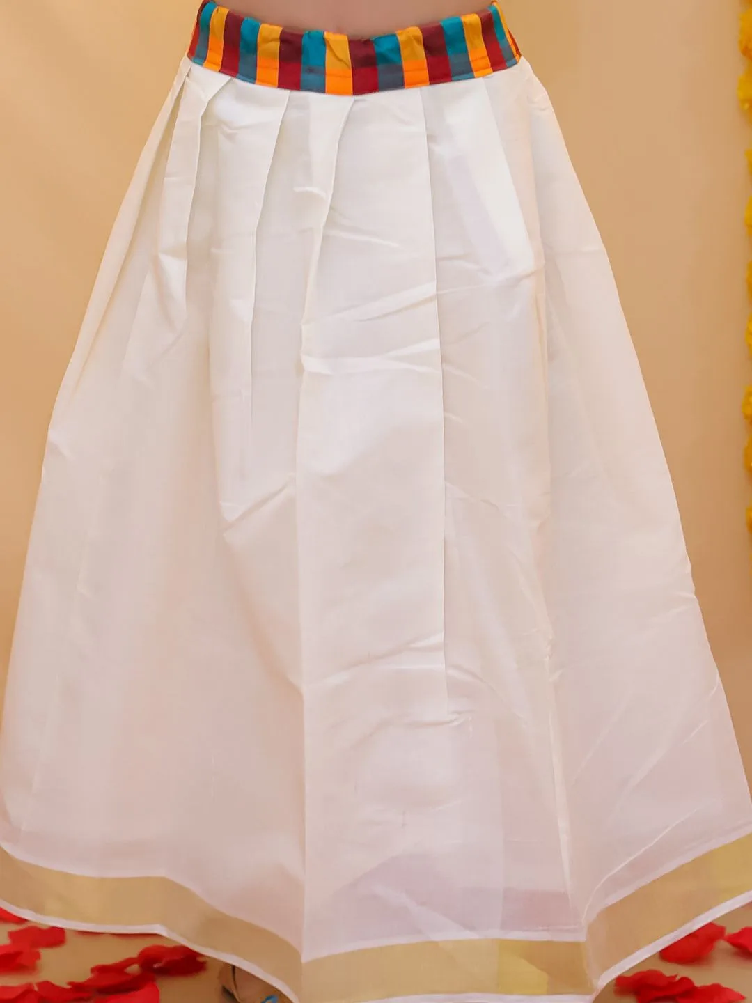 BownBee Multicolour check kasavu pattu pavadai set