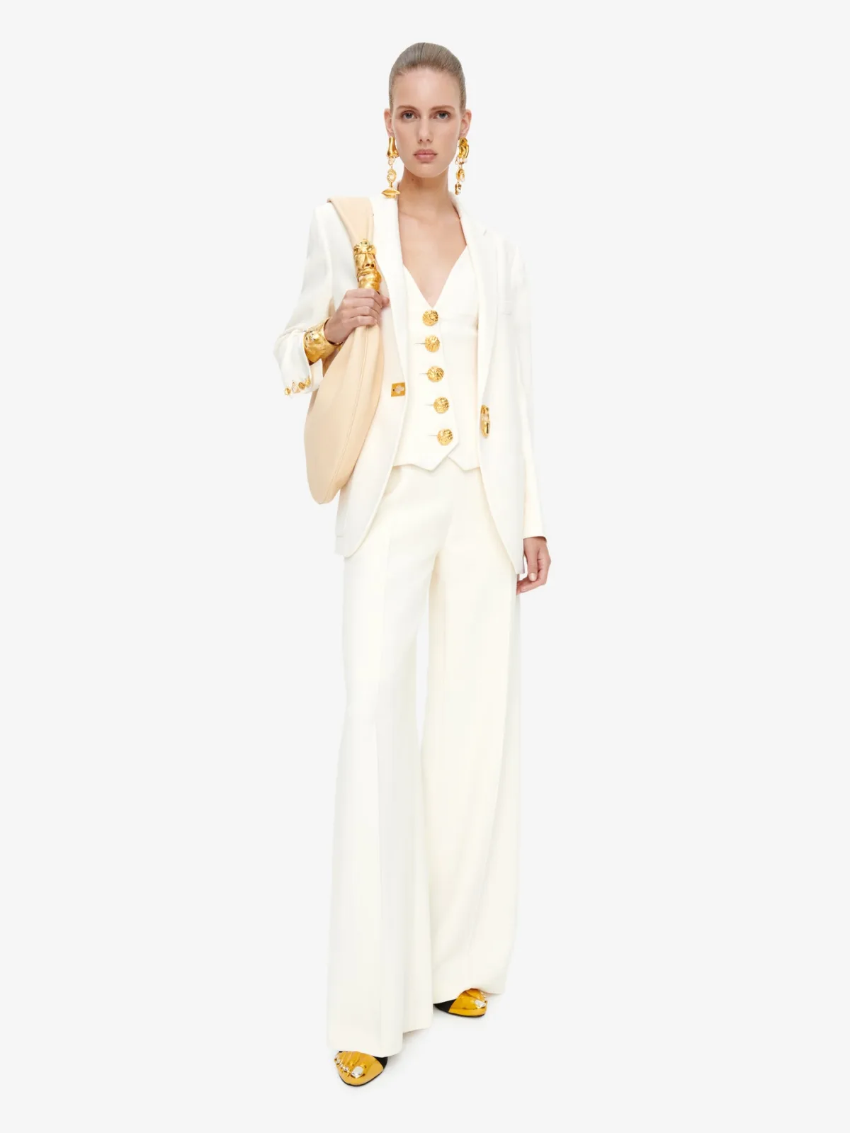 Schiaparelli Chain Bijoux Gilet in ivory cady
