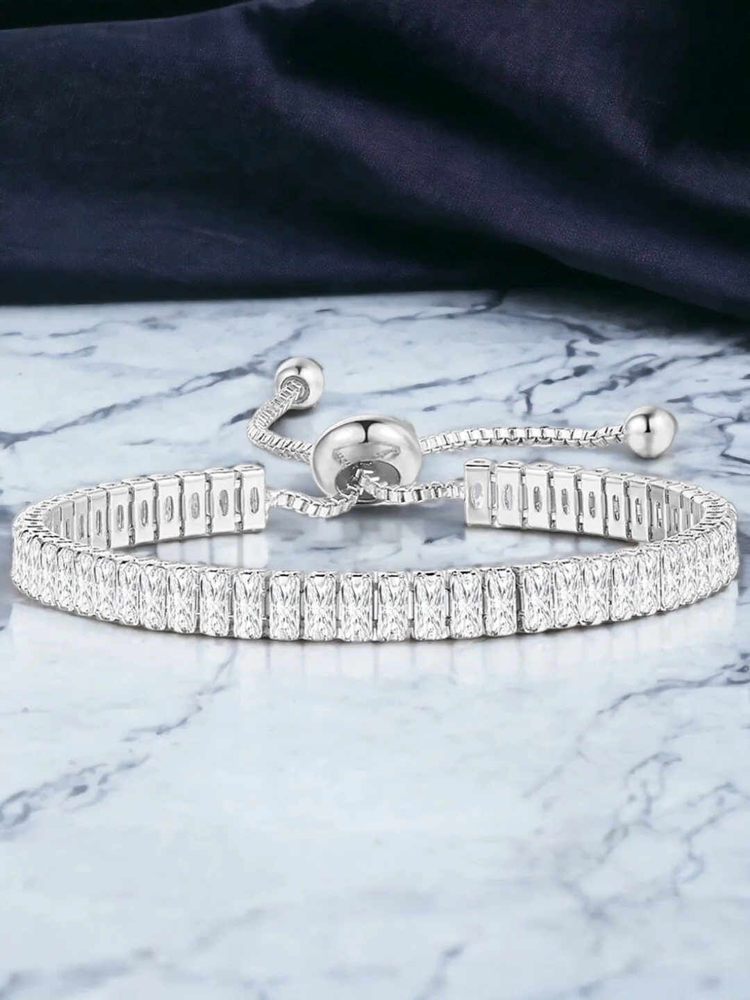 Designs & You Baguette-cut tennis bracelet
