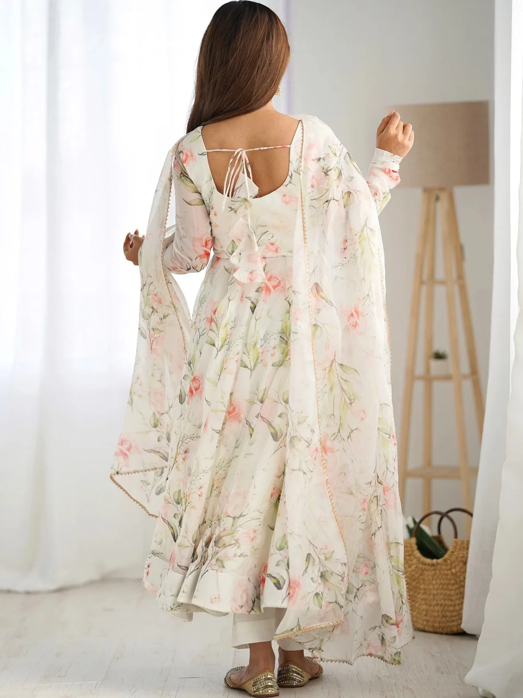 Urban Nakhre Our pick under ₹2,000 — off-white floral kurta with trousers and dupatta