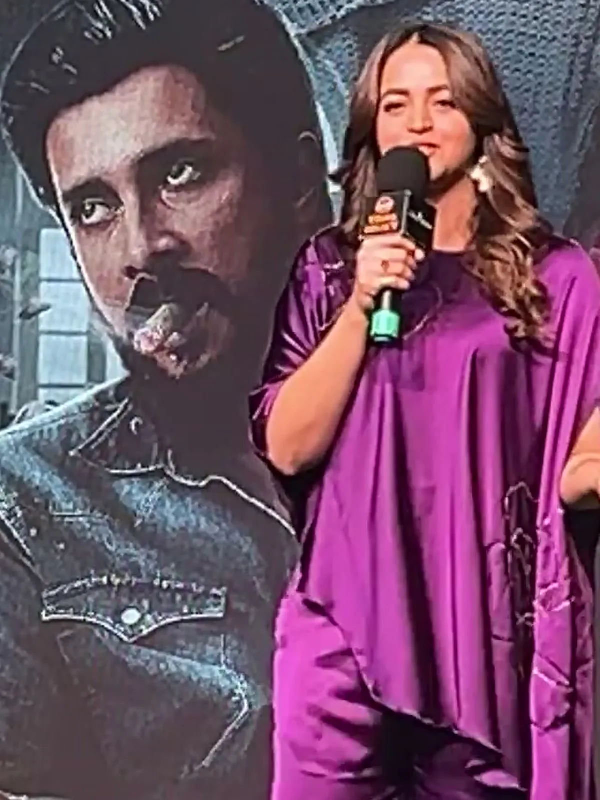 Bhavana — Full length: one satin, top to floor, with the trousers covering the feet entirely