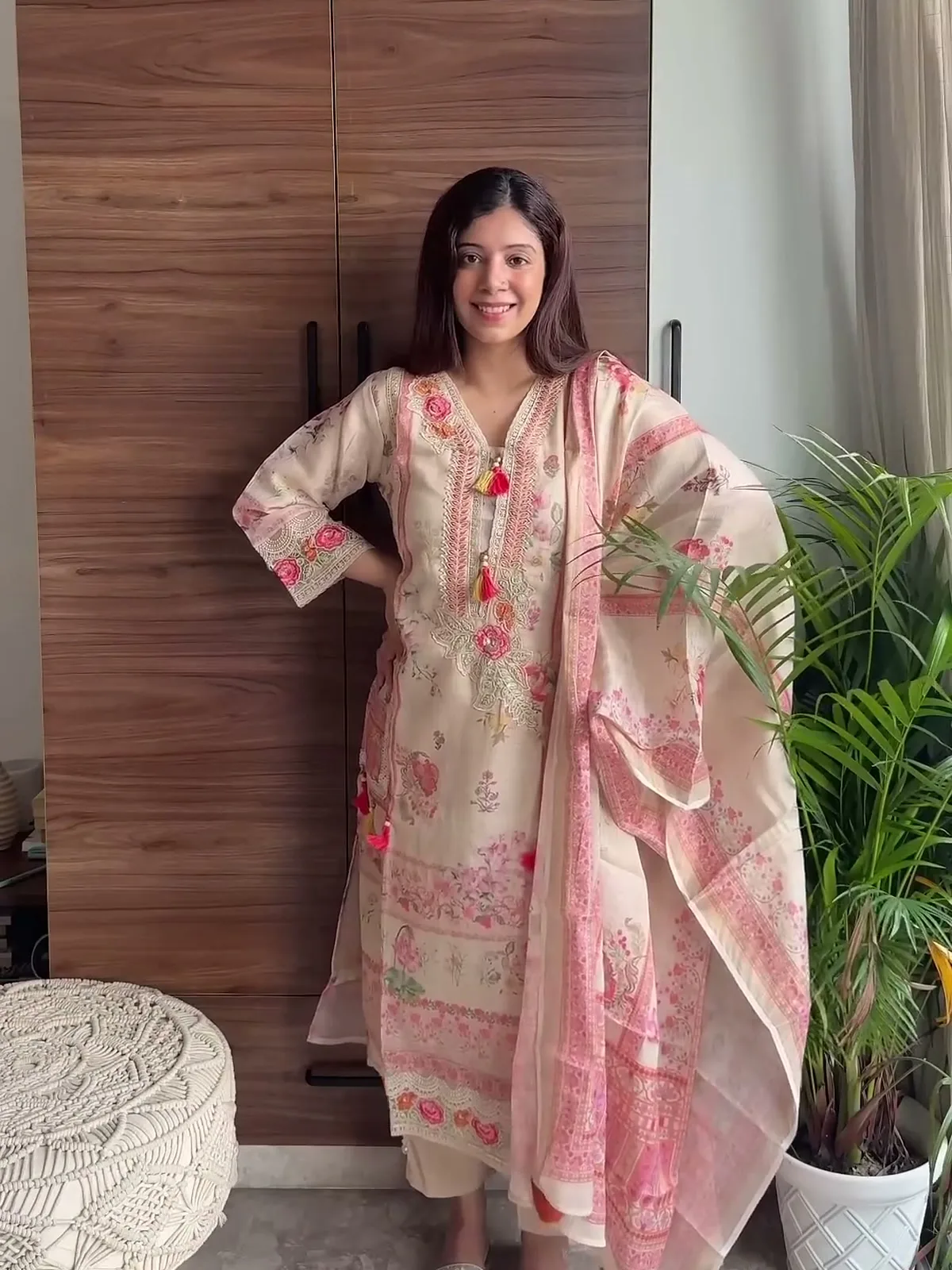 The blush floral kurta set — Manika Dhingra