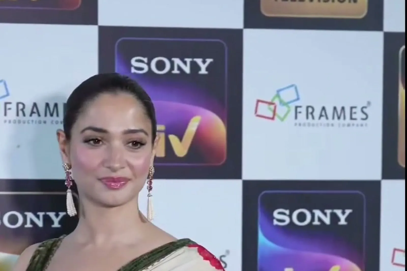 Tamannaah Bhatia — Alone at the Sony Entertainment Television / Sony LIV wall