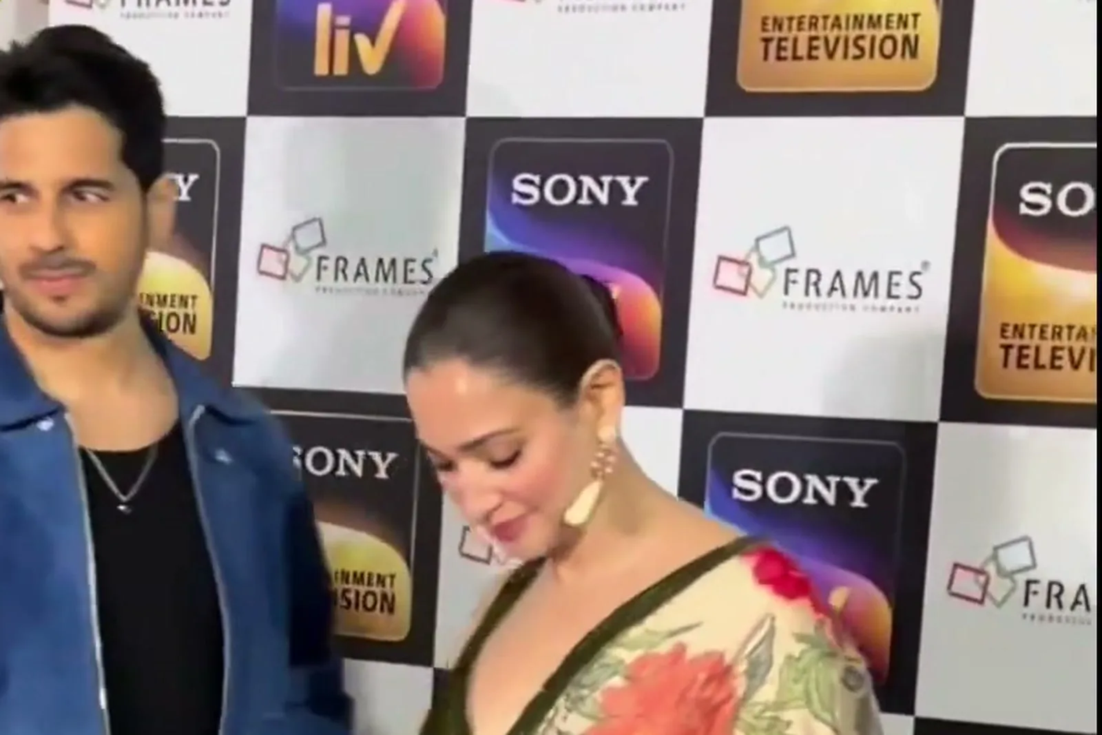 Tamannaah Bhatia — Arriving at the wall with Sidharth Malhotra