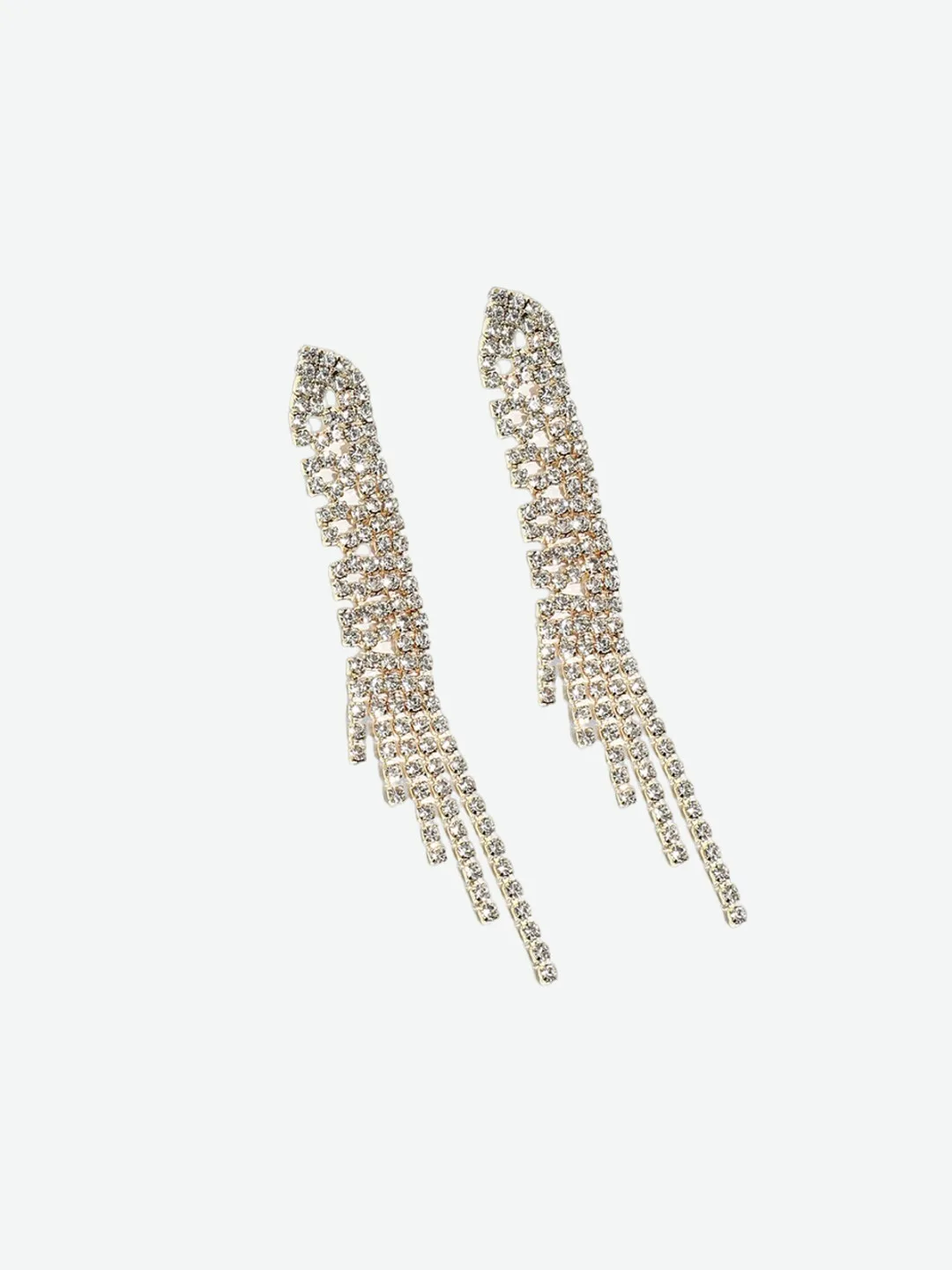 SOHI Gold-toned long linear drop earrings