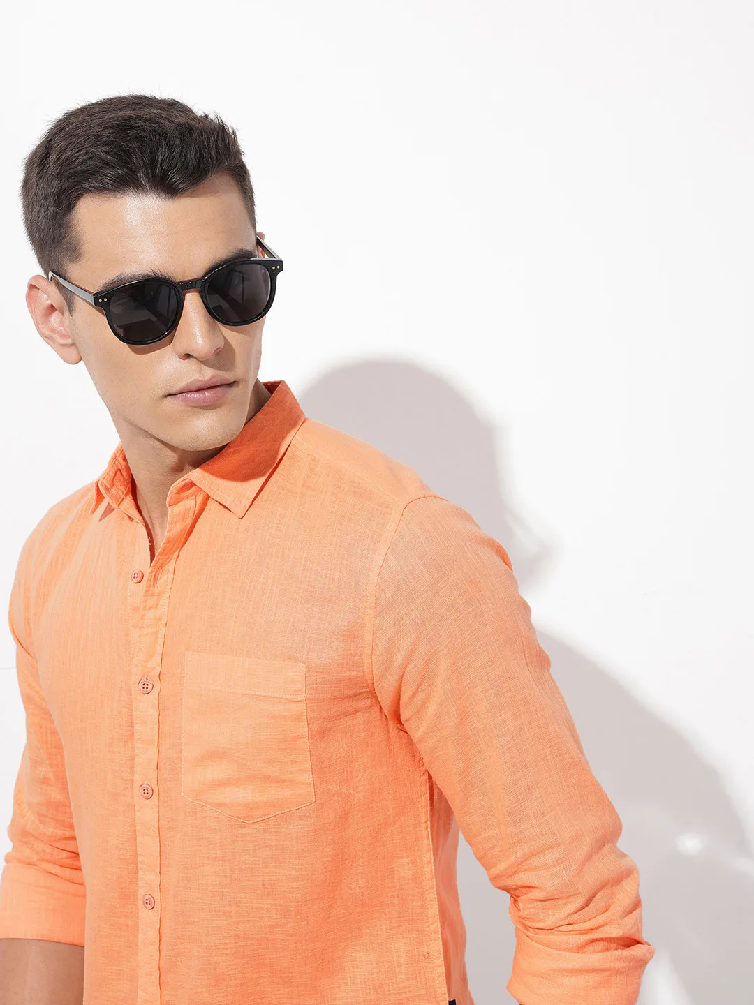 Orange linen shirt