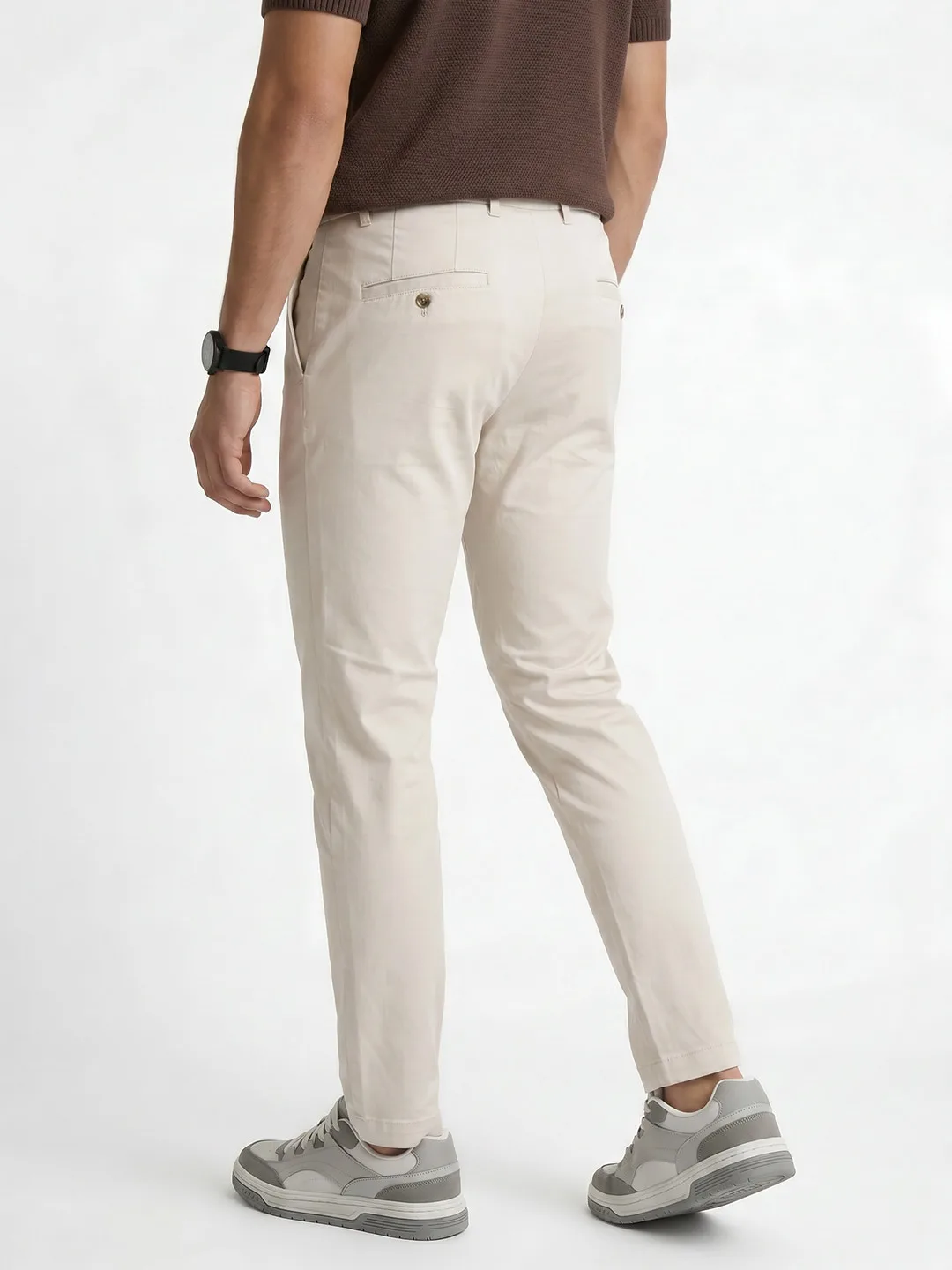MANGO MAN Cream cotton trousers