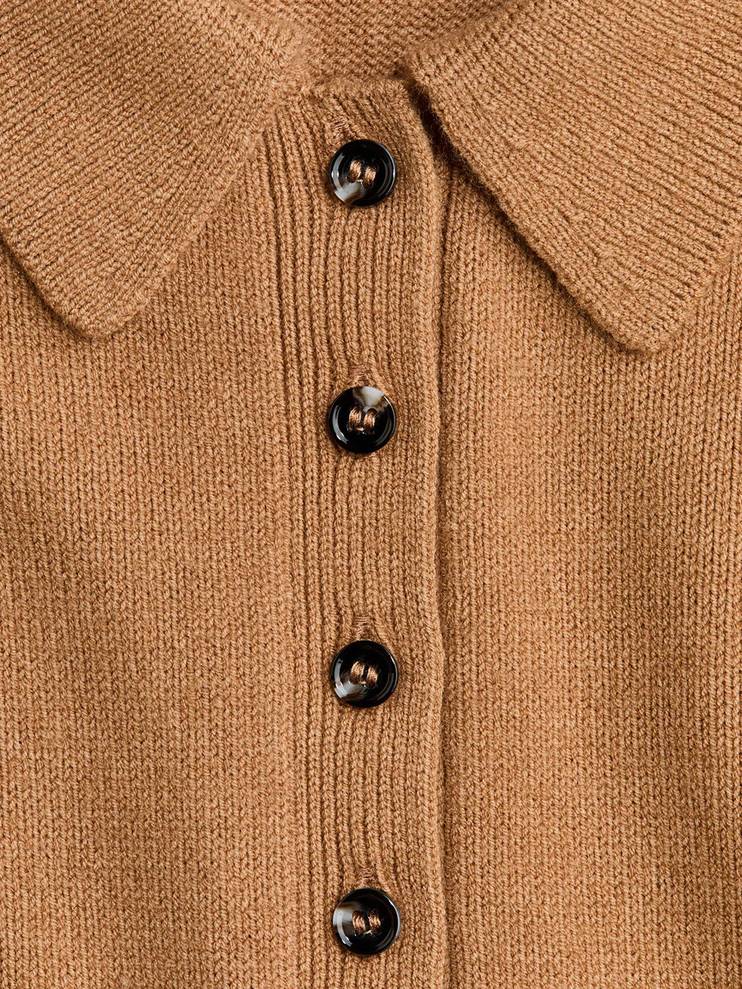 H&M Shoulder-Pad Polo Jumper, camel — the exact piece