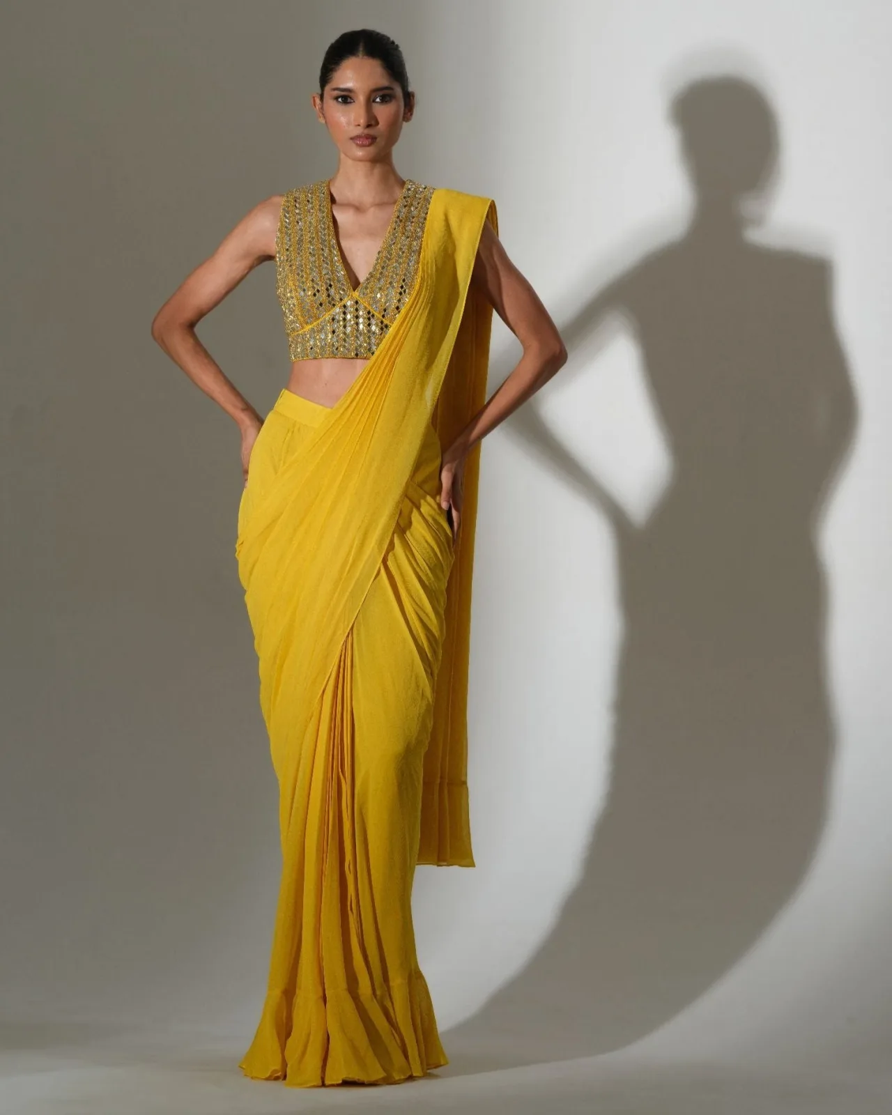 Laya Gonuguntla Aurelia draped saree set