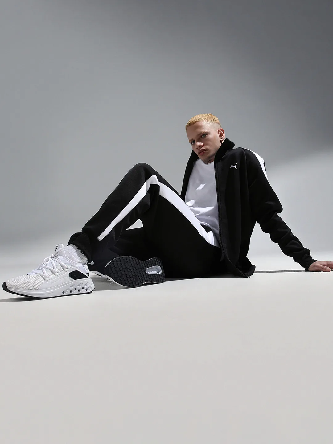 Puma White pod-sole cushioned sneakers